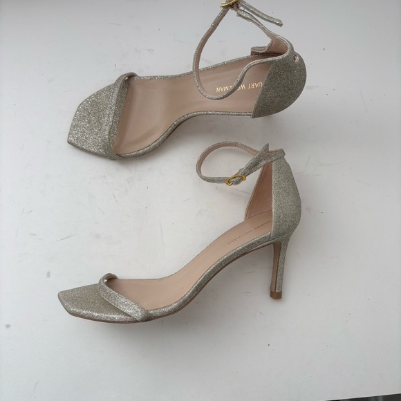 Stuart Weitzman Amelina 75 Sandal Glitter Sparkle Sz 6 - Picture 5 of 10